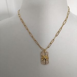 Karen Kane Pave Star Tag Necklace.  NWOT